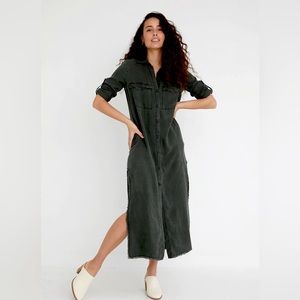 Bella Dahl Mesa Maxi Shirt Dress (S) in Vintage Black